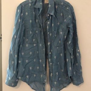 Cactus denim button up